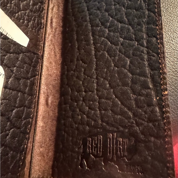 Brown Genuine Leather Wallet Red Dirt Hat rodeo - Picture 5 of 7